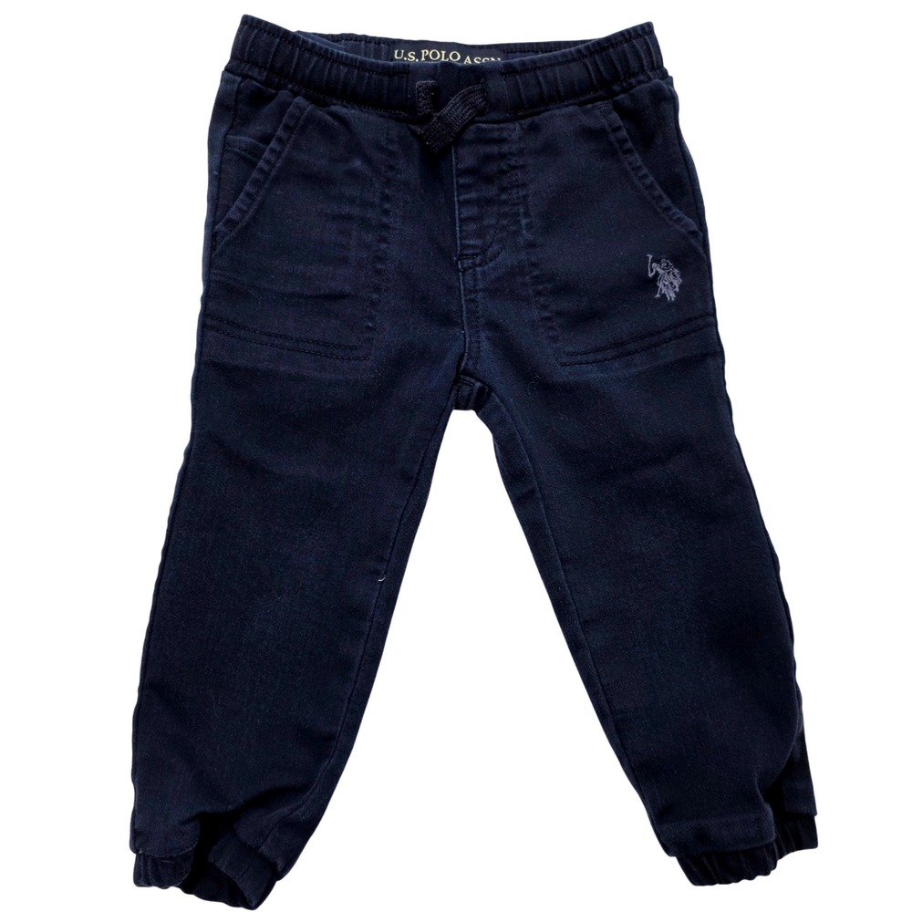 US‎ Polo Assn Kids Joggers Navy Blue Elastic Waist Drawstring Logo Size 2T